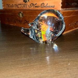 Vintage glass pig paperweight